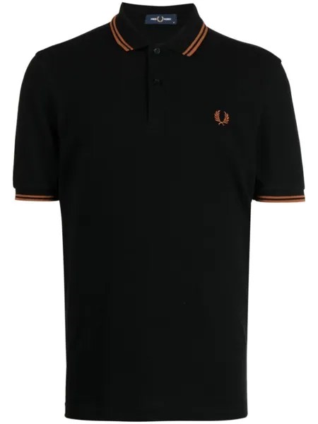 Fred Perry рубашка поло с вышитым логотипом, черный