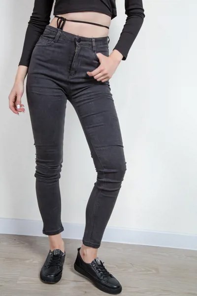 Джинсы женские утепл Denim HS-3401 (27, Темно-Серый)