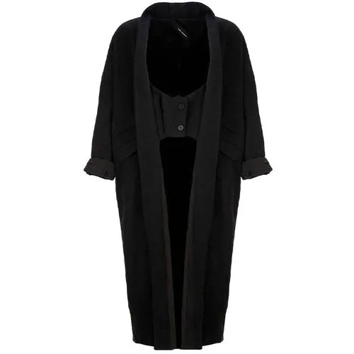 Пальто  Isabel Benenato, средней длины, размер 48, черный