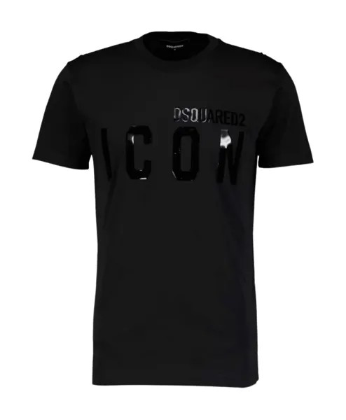 Футболка с блестящим логотипом Dsquared2, черный