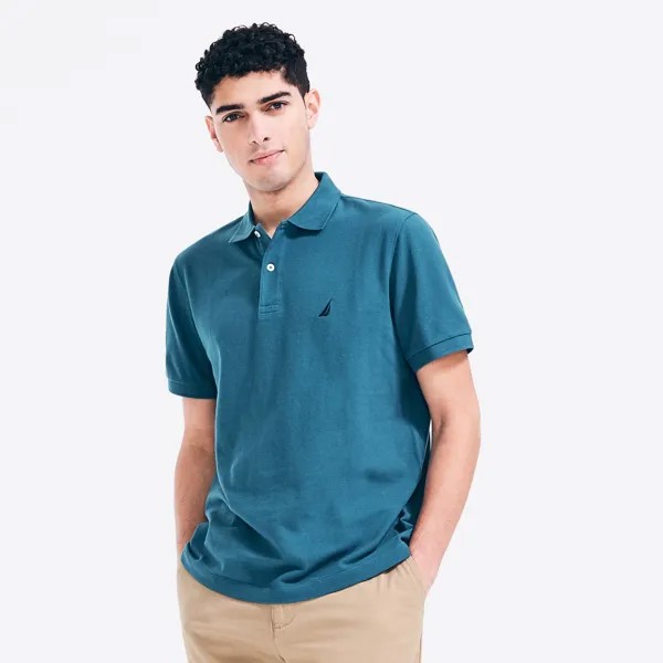 Мужская футболка-поло классического кроя Nautica, цвет Nrf Blue Coral