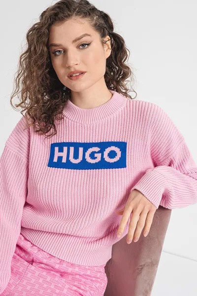 Пуловер Ripsen с логотипом Hugo, розовый