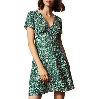 Женское зеленое мини-платье трапециевидной формы с принтом Hutch 10 BHFO 7553