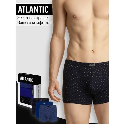 Трусы Atlantic, 3 шт., размер XL, черный, синий