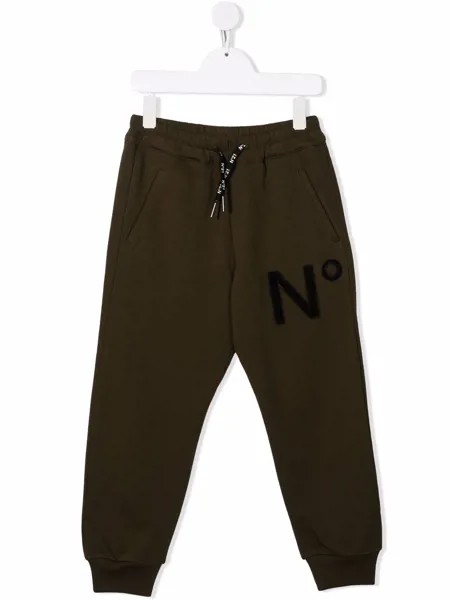 Nº21 Kids брюки с аппликацией-логотипом и кулиской