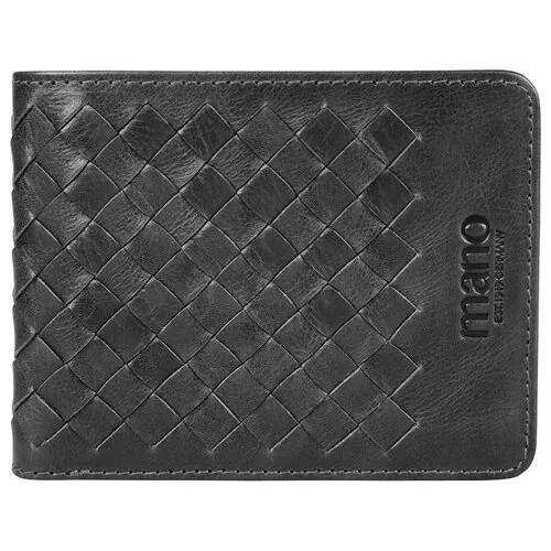 Бумажник Mano M191945201, фактура плетеная, черный