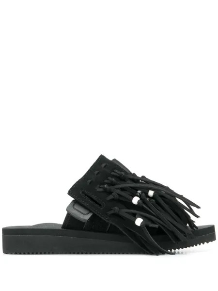 Suicoke шлепанцы с кисточками, черный