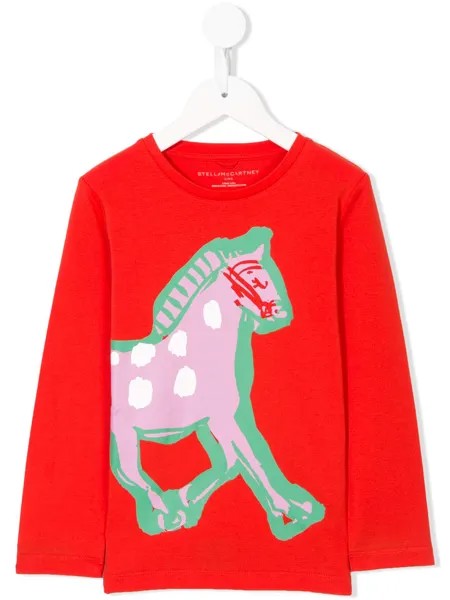 Stella McCartney Kids футболка Horse с длинными рукавами