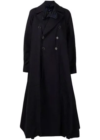 Comme Des Garçons Noir Kei Ninomiya двубортное пальто с вырезом на спине