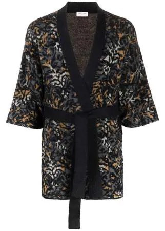 Saint Laurent кардиган с леопардовым узором