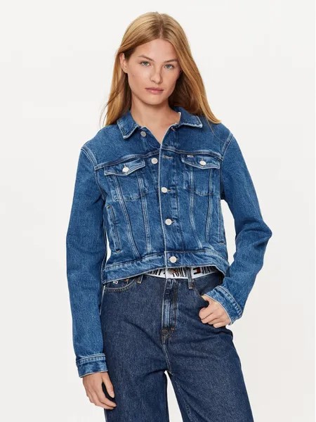 Джинсовая куртка узкого кроя Tommy Jeans, синий
