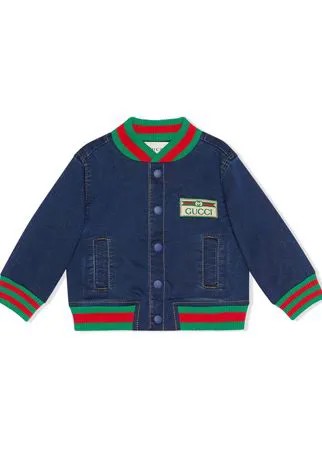 Gucci Kids джинсовая куртка-бомбер