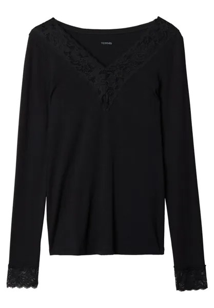 Рубашка с длинными рукавами V-NECK Tezenis, цвет nero