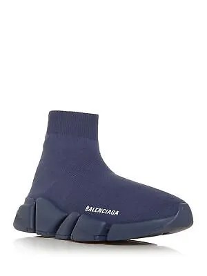 BALENCIAGA Женские темно-синие вязаные кроссовки с логотипом Stretch Speed 2.0 Round Toe Slip On Sneakers 4