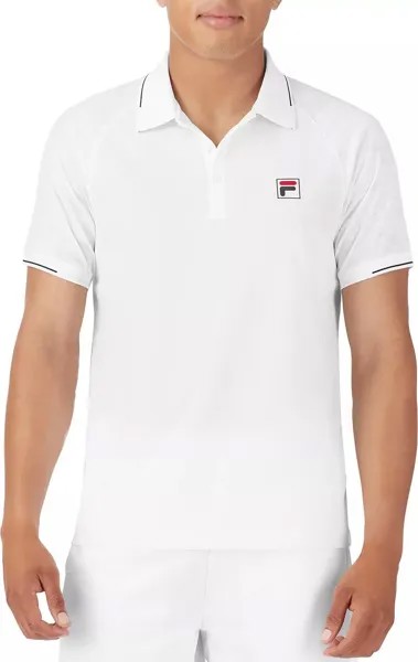 Мужская рубашка-поло с короткими рукавами белого цвета Fila, белый/камуфляж