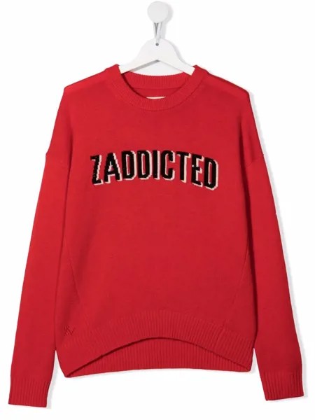 Zadig & Voltaire Kids джемпер вязки интарсия с надписью