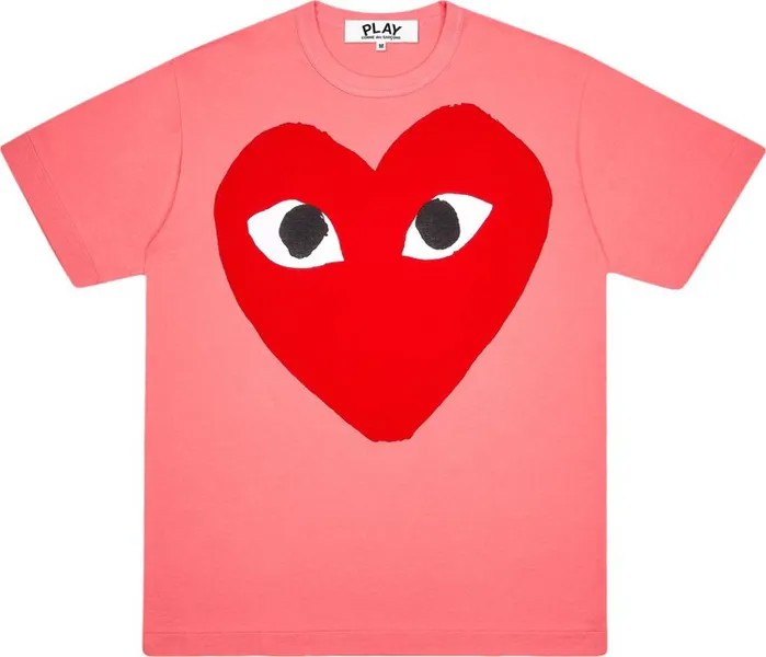 Футболка Comme des Garçons PLAY Pastelle Red Logo T-Shirt 'Pink', розовый