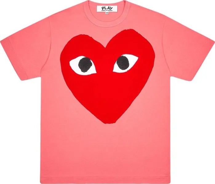 Футболка Comme des Garçons PLAY Pastelle Red Logo T-Shirt 'Pink', розовый