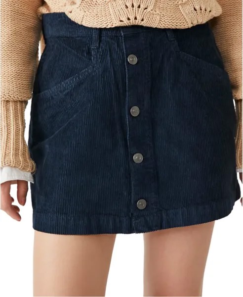 Юбка Free People Ray Cord Miniskirt, цвет Ebony