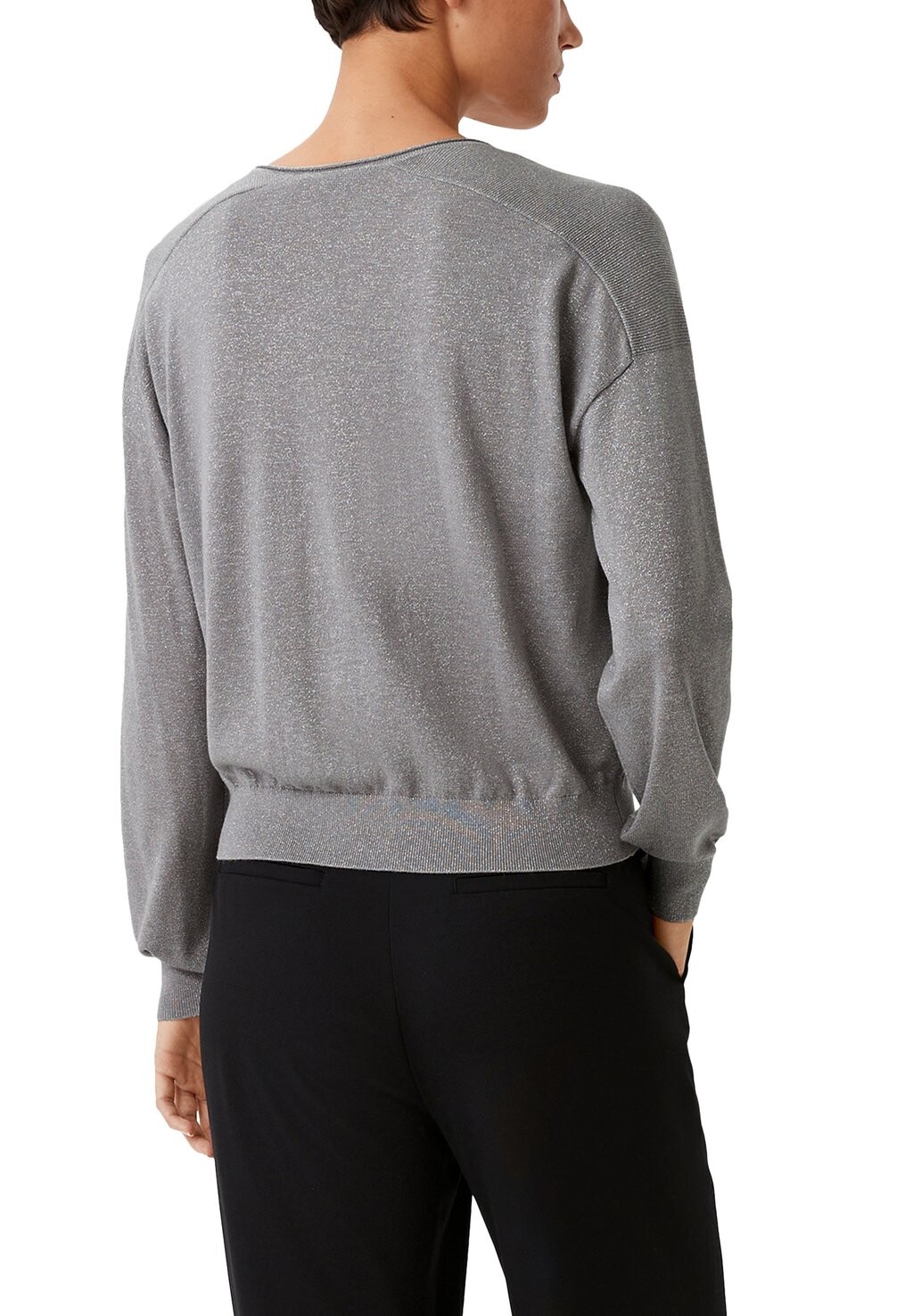 Джемпер MIT GLITZER comma, цвет Mottled Light Grey