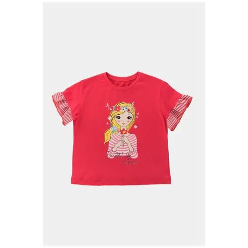 Хлопковая базовая футболка Ennergiia 21-13945П-Э Красный 140