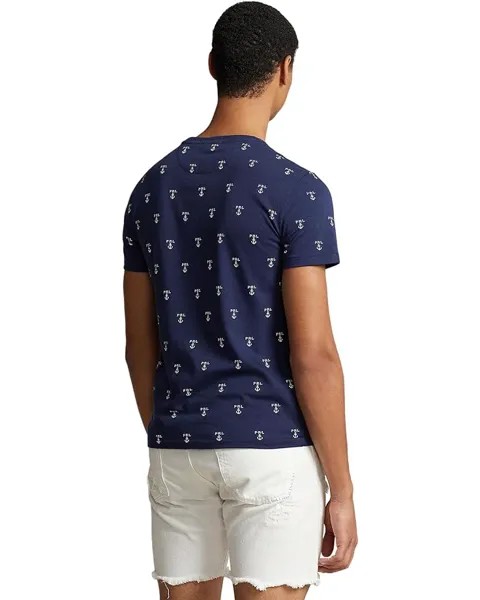 Футболка Polo Ralph Lauren Classic Fit Printed Jersey Short Sleeve T-Shirt, цвет Classic Anchor/Newport Navy