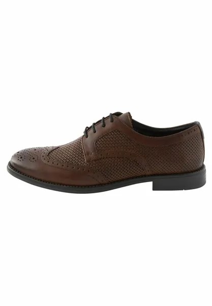 Элегантные туфли на шнуровке Embossed Brogue Next, коричневый