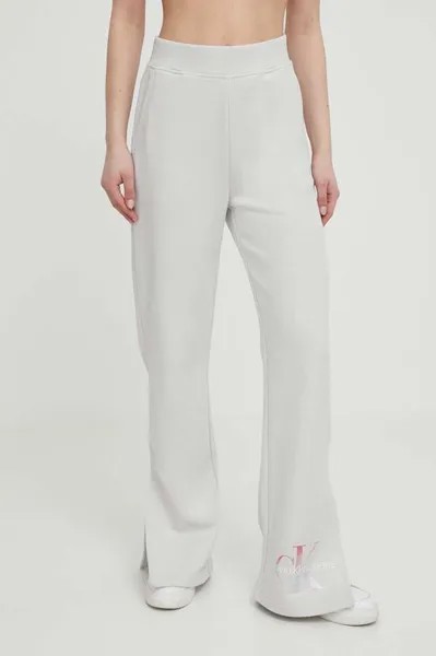 Хлопковые спортивные штаны Calvin Klein Jeans, серый