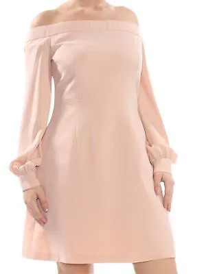 Женское розовое вечернее платье выше колена JILL STUART с открытыми плечами и манжетами розового цвета 4