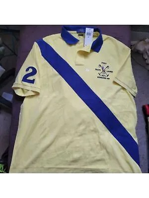 POLO RALPH LAUREN Мужская желтая футболка с графическим логотипом Classic Fit Knit Polo S