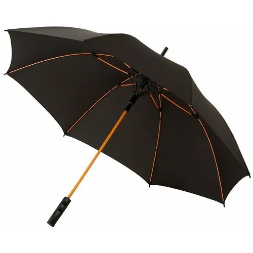 Зонт-трость GALAXY OF UMBRELLAS, черный, оранжевый