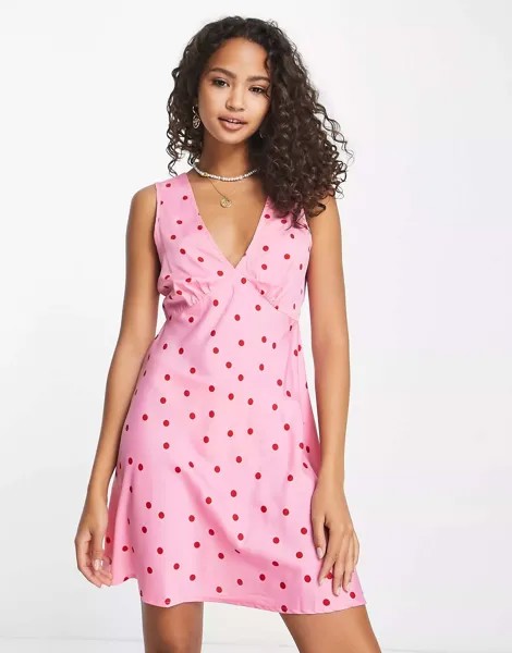 Мини-платье Influence в розовый горошек