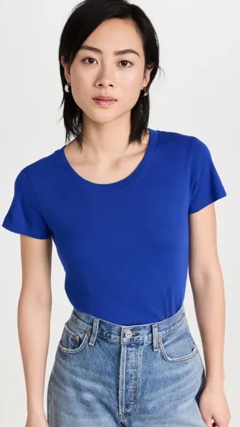 Футболка L'AGENCE Cory Short Sleeve Crew Neck, синий