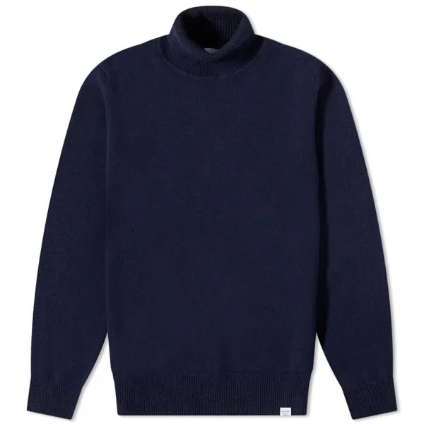 Свитер Norse Projects Kirk Lambswool Roll Neck Knit, темно-синий