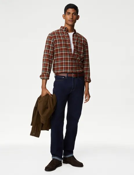 Фланелевая рубашка из чистого хлопка Marks & Spencer