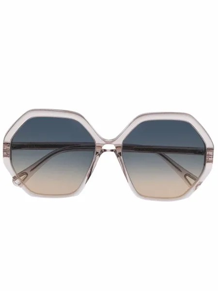 Chloé Eyewear солнцезащитные очки в шестиугольной оправе