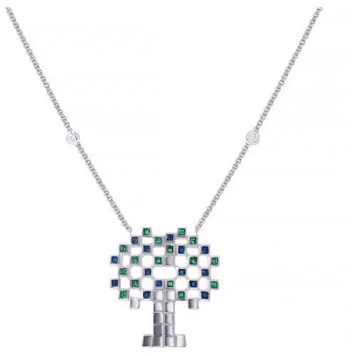 Колье из серебра 925 пробы с фианитами SY-356341-N_KL_003_WG ELEMENT47, длина 45 см.