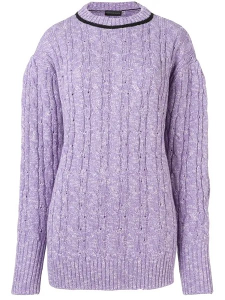 Свитер вязки с косами Cashmere In Love, фиолетовый
