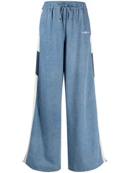 AMIRI спортивные брюки MA Chambray с вышитым логотипом, синий