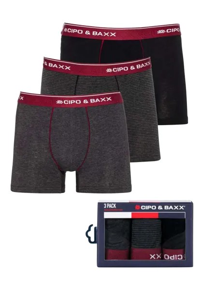 Боксеры Cipo & Baxx Boxershorts 3 шт, цвет Black-Grey-Anthracite