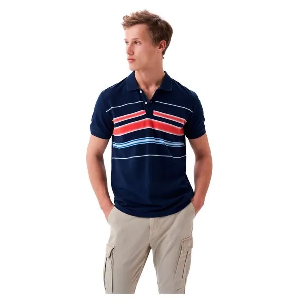 Поло с коротким рукавом Salsa Jeans Striped Regular Fit, синий