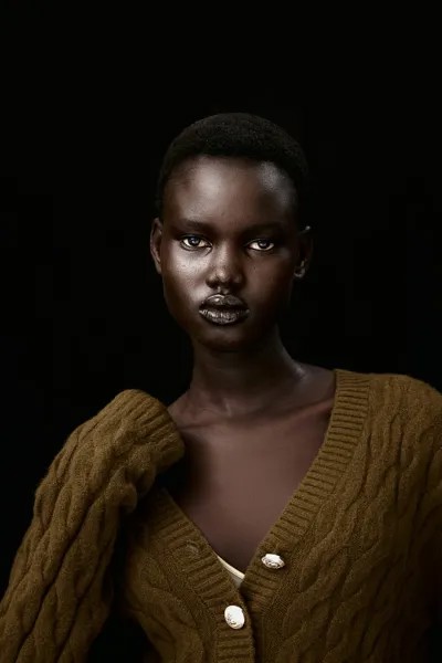 Кардиган косой вязки H&M, хаки