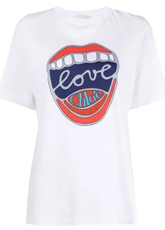 Chloé футболка с короткими рукавами и графичным принтом