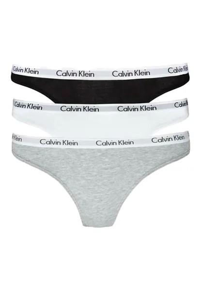 Трусы 3 PACK Calvin Klein Underwear, черный белый серый вереск