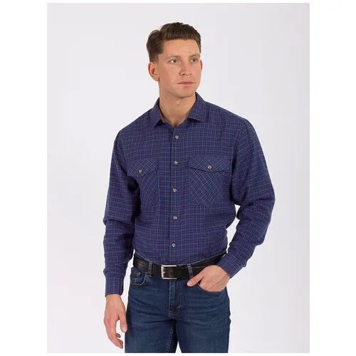 Рубашка длинный рукав DAIROS фиолетовый, голубой, размер 4XL