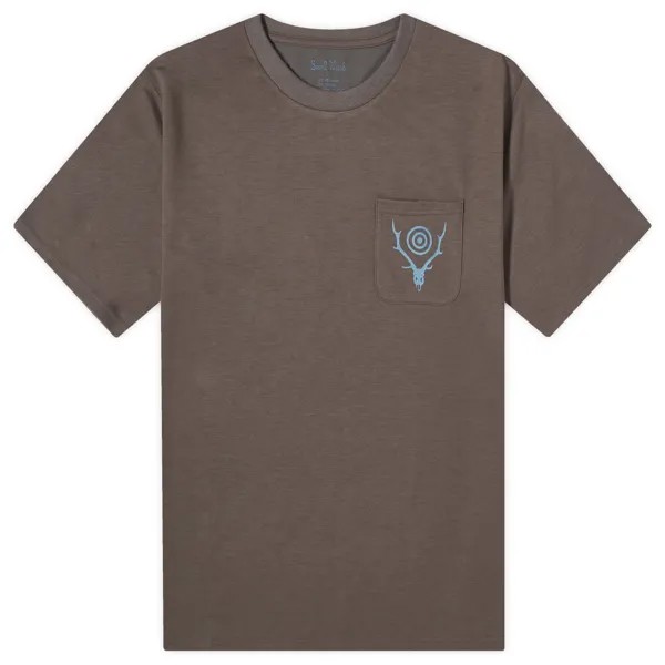 Футболка South2 West8 Round Pocket T-Shirt, цвет Charcoal