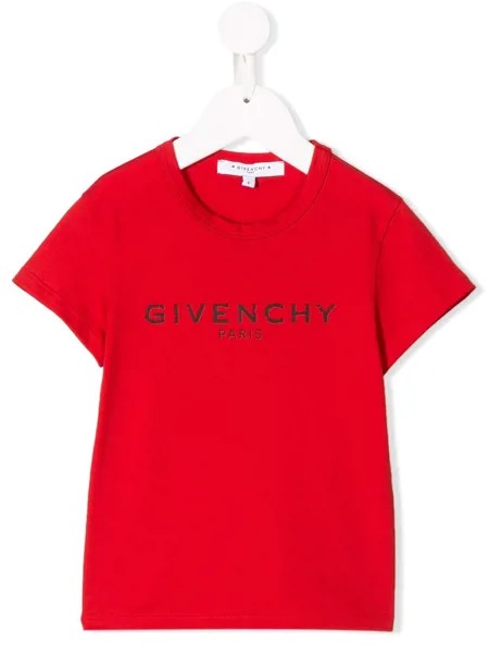 Givenchy Kids футболка с логотипом и эффектом потертости