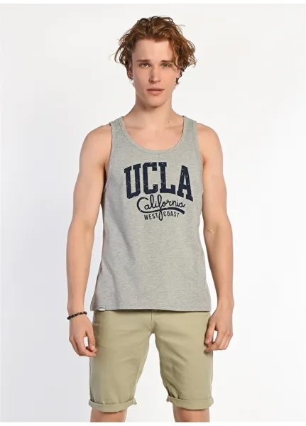 Серая мужская футболка с круглым вырезом Ucla