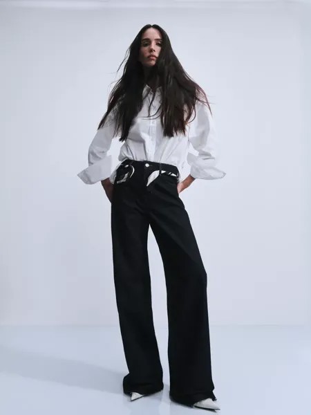 Джинсы wide leg со средней посадкой