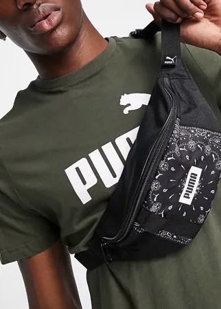 Черная сумка-кошелек на пояс с принтом пейсли Puma-Черный цвет